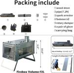 DANCHEL Portable Outdoor Wood Stove with Glass