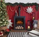 Real Flame Black Hollis Electric Fireplace with Remote