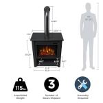 Real Flame Black Hollis Electric Fireplace with Remote