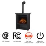 Real Flame Black Hollis Electric Fireplace with Remote