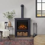 Real Flame Black Hollis Electric Fireplace with Remote