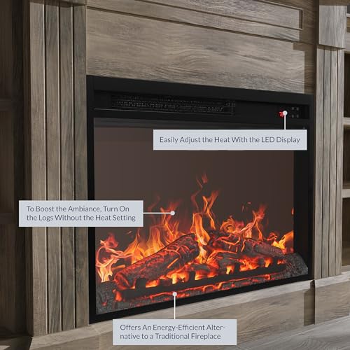 BELLEZE 66" Electric Fireplace TV Stand - Grey