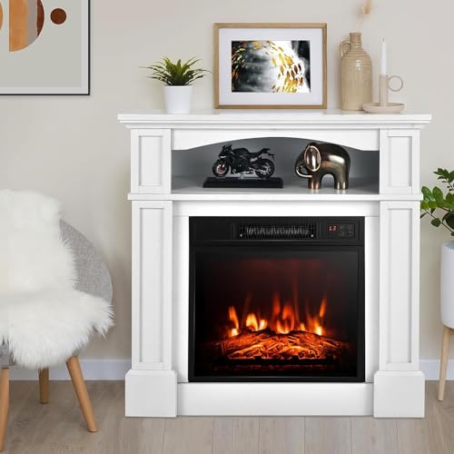 OFFICEJOY 32" Electric Fireplace with Mantel and Remote
