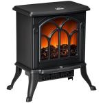 HOMCOM 17" Electric Fireplace Stove with Realistic Flame