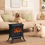 HOMCOM 17" Electric Fireplace Stove with Realistic Flame