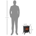 HOMCOM 17" Electric Fireplace Stove with Realistic Flame