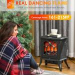 HOMCOM 17" Electric Fireplace Stove with Realistic Flame