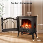 ZAFRO Electric Fireplace Stove with Realistic Flame