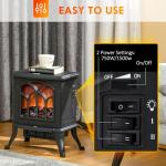 HOMCOM 17" Electric Fireplace Stove with Realistic Flame