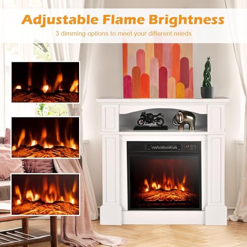 OFFICEJOY 32" Electric Fireplace with Mantel and Remote