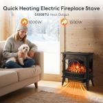 ZAFRO Electric Fireplace Stove with Realistic Flame