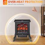 HOMCOM 17" Electric Fireplace Stove with Realistic Flame