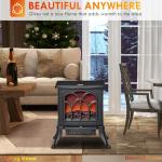 HOMCOM 17" Electric Fireplace Stove with Realistic Flame