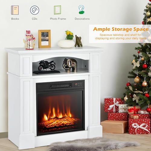 OFFICEJOY 32" Electric Fireplace with Mantel and Remote