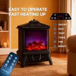 18-Inch Freestanding Electric Fireplace with Realistic Flames