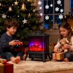 18-Inch Freestanding Electric Fireplace with Realistic Flames