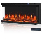 36-Inch 3-Sided Electric Fireplace with Remote