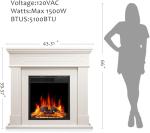 43" Electric Fireplace TV Stand with Mantel