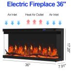 36-Inch 3-Sided Electric Fireplace with Remote