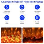 36-Inch 3-Sided Electric Fireplace with Remote