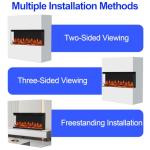 36-Inch 3-Sided Electric Fireplace with Remote