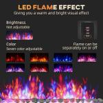 HOMCOM 41" Wall-Mounted Electric Fireplace with Remote