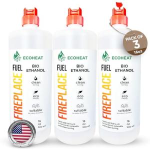 ECOHEAT Smokeless Bio-Ethanol Fireplace Fuel 3-Pack