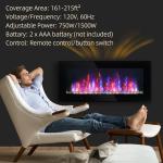 HOMCOM 41" Wall-Mounted Electric Fireplace with Remote