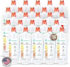 ECOHEAT Bio-Ethanol Fireplace Fuel 500mL – Pack of 25