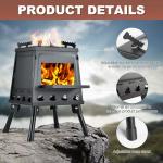 Portable Cast Iron Wood Stove for Camping