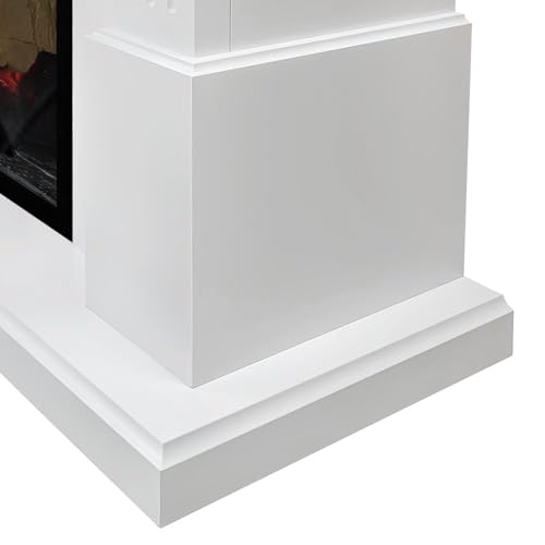 Modern White Mantel with Electric Fireplace Insert