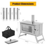 Portable Wood Burning Tent Stove with Glass View