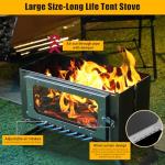 Portable Wood Burning Tent Stove with Glass View