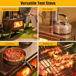 Portable Wood Burning Tent Stove with Glass View
