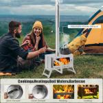 Portable Wood Burning Tent Stove with Glass View