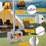 Portable Wood Burning Tent Stove with Glass View