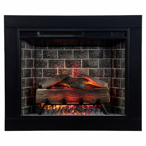Modern White Mantel with Electric Fireplace Insert