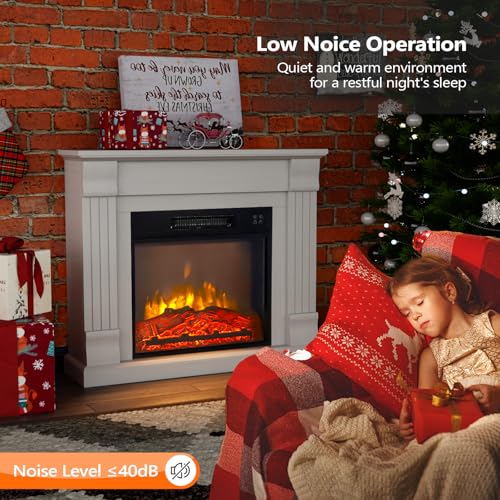 ROVSUN 32" Electric Fireplace with Mantel & Remote
