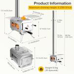 KUNGKA Portable Wood Burning Tent Stove