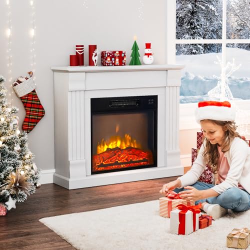 ROVSUN 32" Electric Fireplace with Mantel & Remote