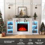 72" Electric Fireplace TV Stand with LED Lights