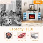 72" Electric Fireplace TV Stand with LED Lights