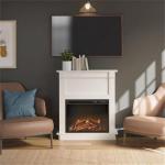 Ameriwood Home Ellsworth White Fireplace Console