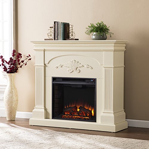 Ivory Electric Fireplace with Traditional Style, 44.75