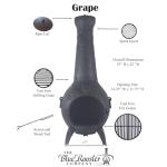 Charcoal Blue Rooster Grape Cast Aluminum Chiminea