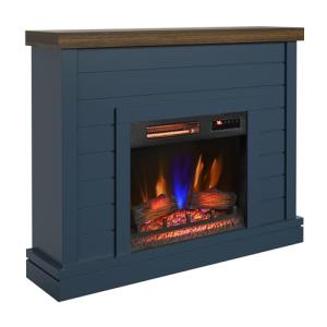 Duraflame Electric Fireplace with Shiplap Mantel, Blue
