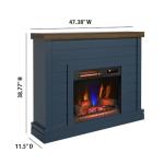 Duraflame Electric Fireplace with Shiplap Mantel, Blue