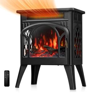 R.W.FLAME 17" Electric Fireplace Heater with Remote