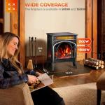 R.W.FLAME 17" Electric Fireplace Heater with Remote
