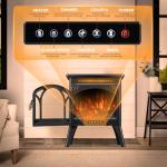 R.W.FLAME 17" Electric Fireplace Heater with Remote